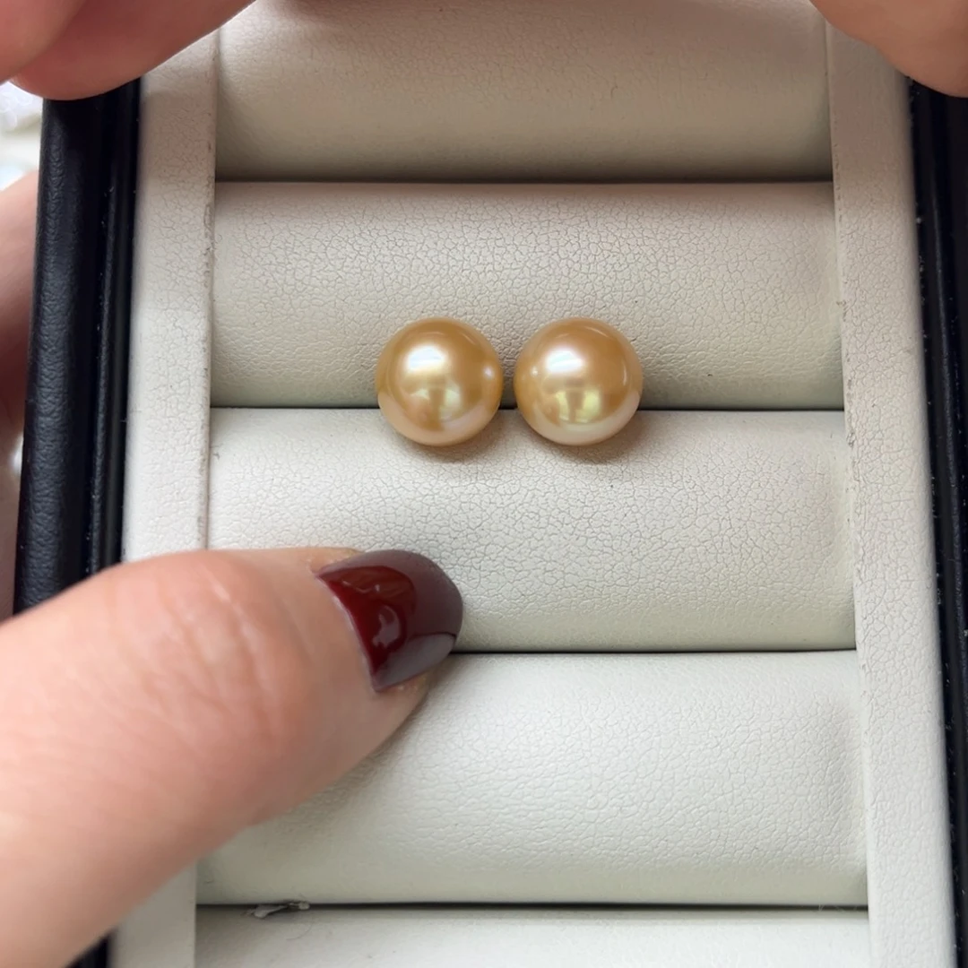 18K金镶嵌耳饰海水珍珠