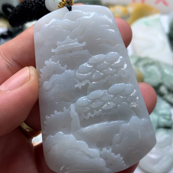 翡翠未镶嵌颈饰保真天然a货翡翠