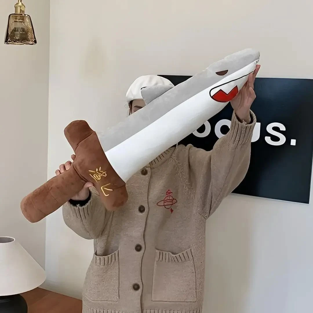 大号鲨鱼匕宝剑鲨匕毛绒玩具鲨臂抱枕搞怪谐音梗玩偶生日礼物同款