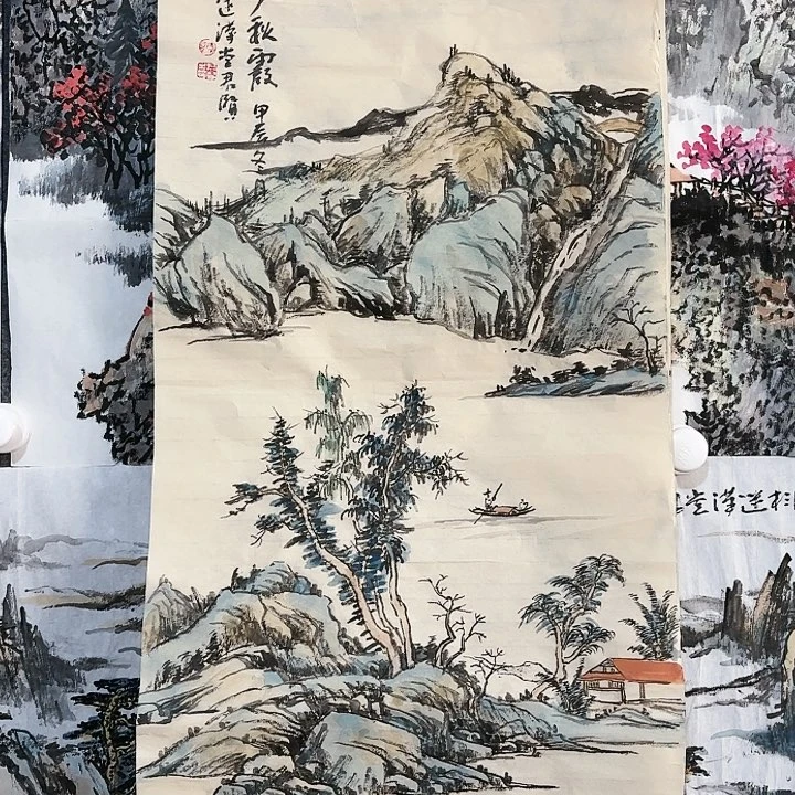 国画王君贤手绘70*33小山水