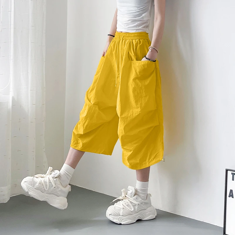 2025夏季新款运动七分锦纶高弹透气轻薄潮流宽松速干裤