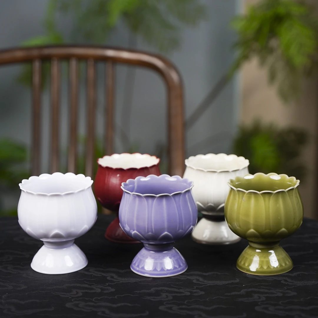 【坐饮亭竹】莲花-央禾-建水-容量300ml高11cm（Q3085）