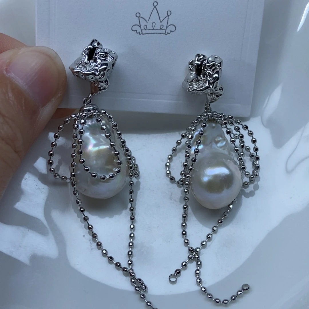 淡水珍珠耳环合金一**风特价340