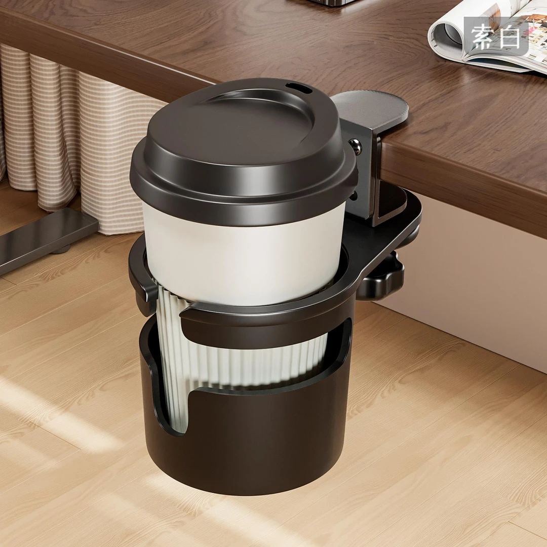 桌面杯子置物架桌边杯架办公桌固定杯托书桌水杯支架工位咖啡收纳