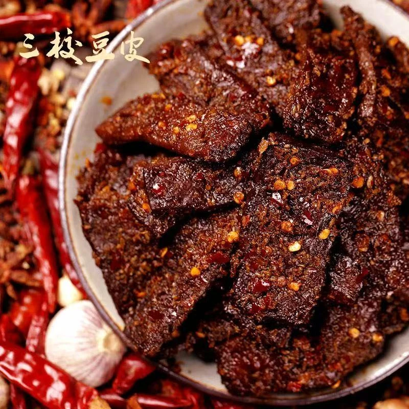 重庆特产麻辣小吃三校豆皮孜然豆干200g即食零食 重庆辣卤小吃