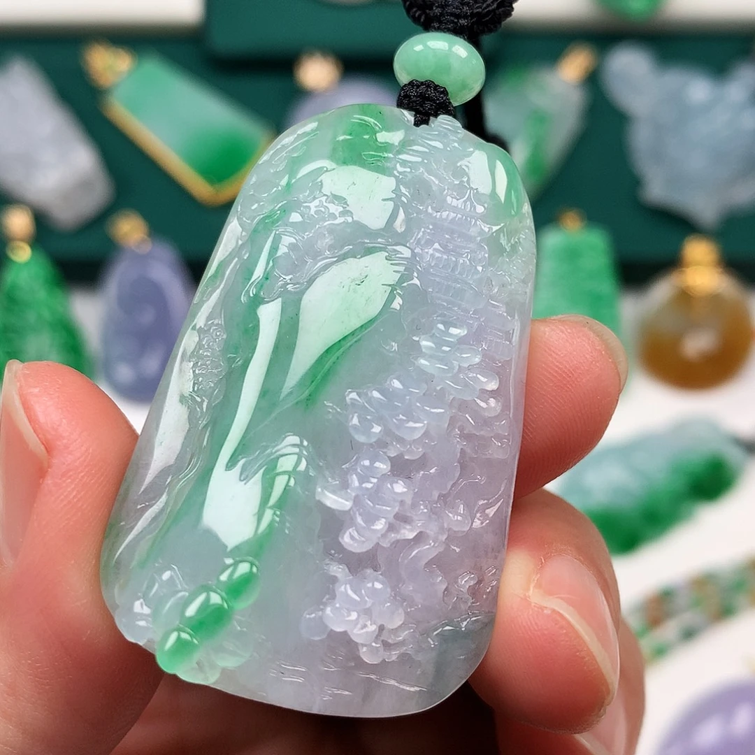 翡翠未镶嵌颈饰卡12