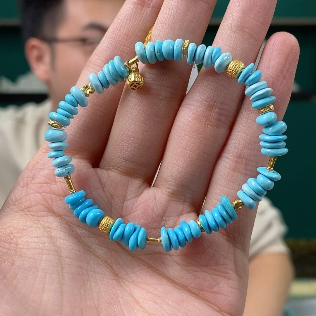 绿松石18K金镶嵌珠宝奇石