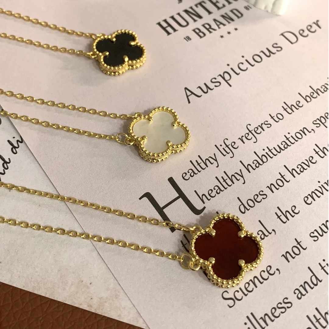 钛钢项链 B4108-四叶草项链轻奢经典