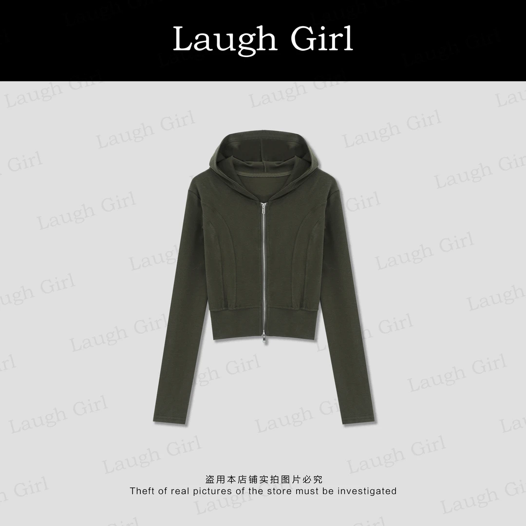 楚楚君 Laugh girl【活力无限】连帽线条修身双拉链外套WL531077J