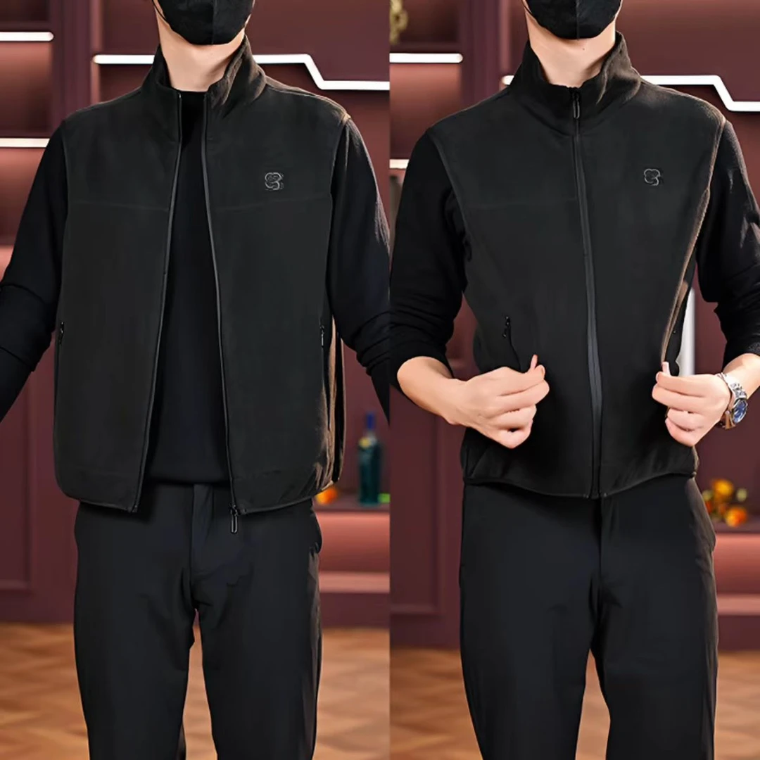 【加绒加厚1】2025秋冬季新款男士棉马夹加绒加厚马甲修身商务坎肩