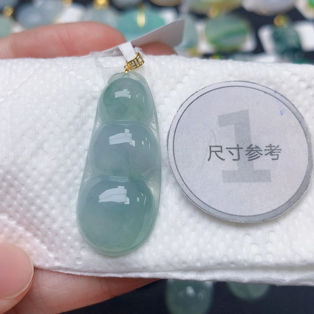 颈饰18K金镶嵌翡翠天然缅甸A货翡翠