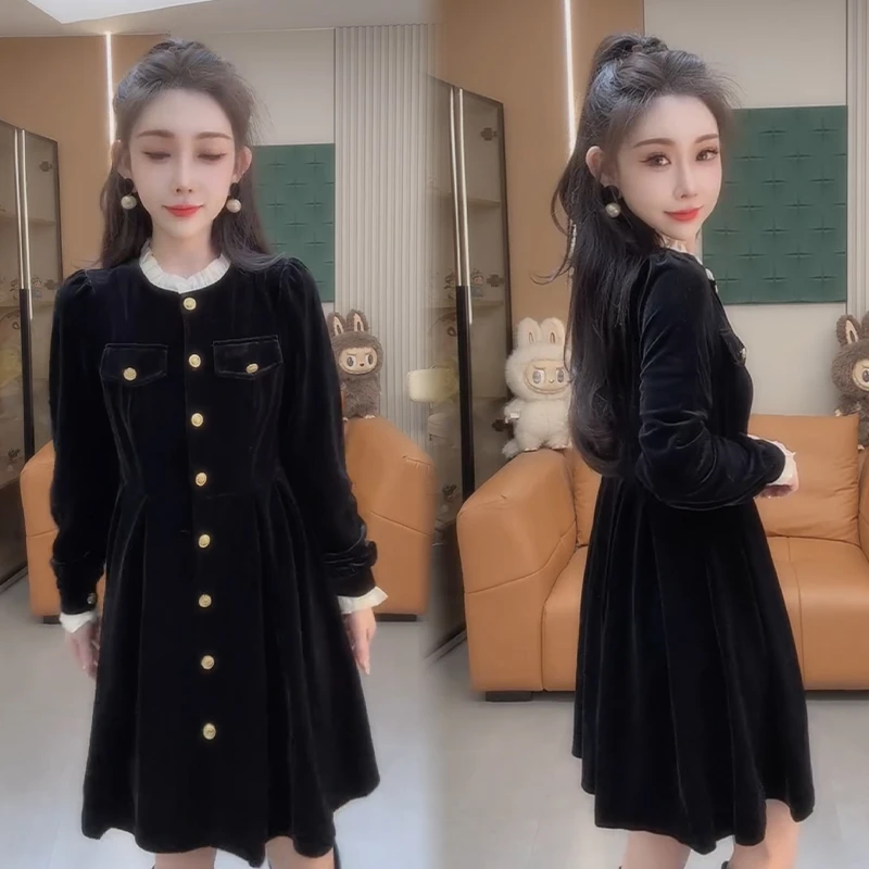 2025秋冬新款时尚显瘦气质网红高档洋气女高级百搭宽松大码连衣裙