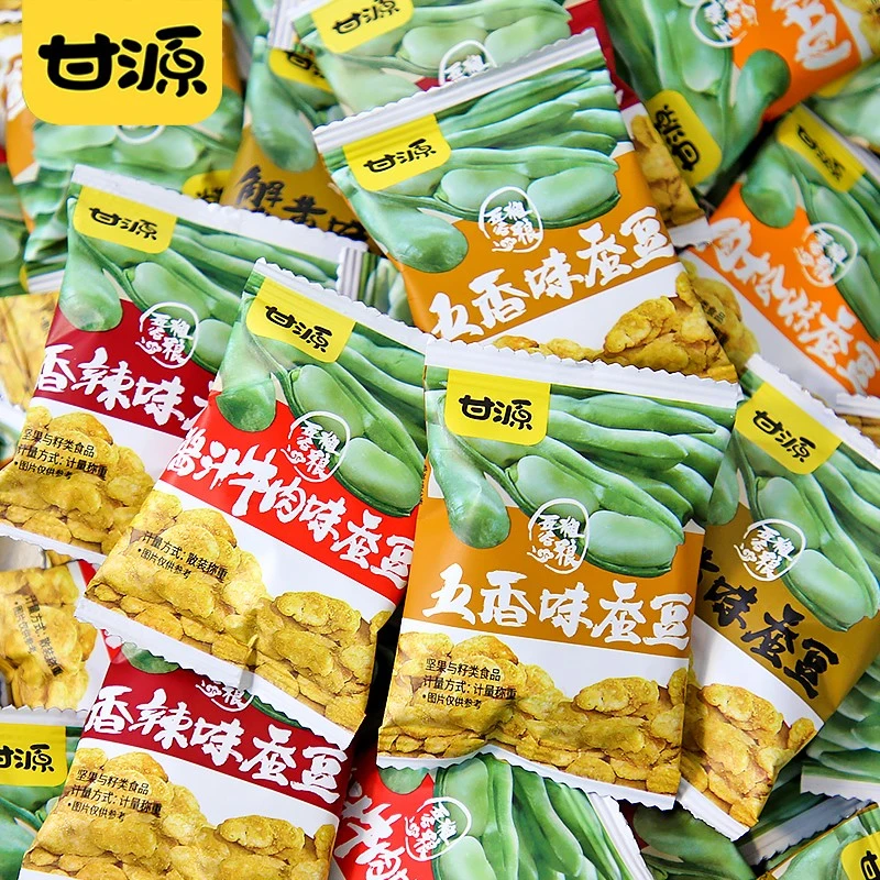 甘源蚕豆蟹黄香辣牛肉味混合口味兰花豆下酒菜小吃解馋炒货小零食