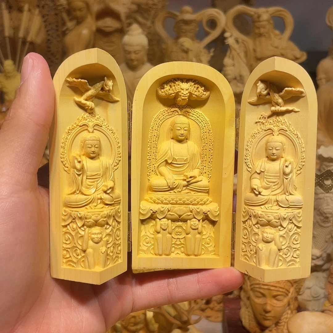 黄杨木小瑕疵三开盒