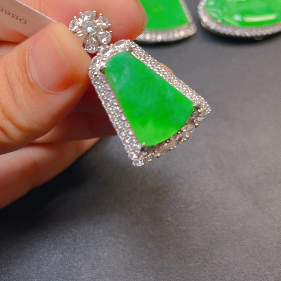 翡翠银S925镶嵌吊坠(不含链)