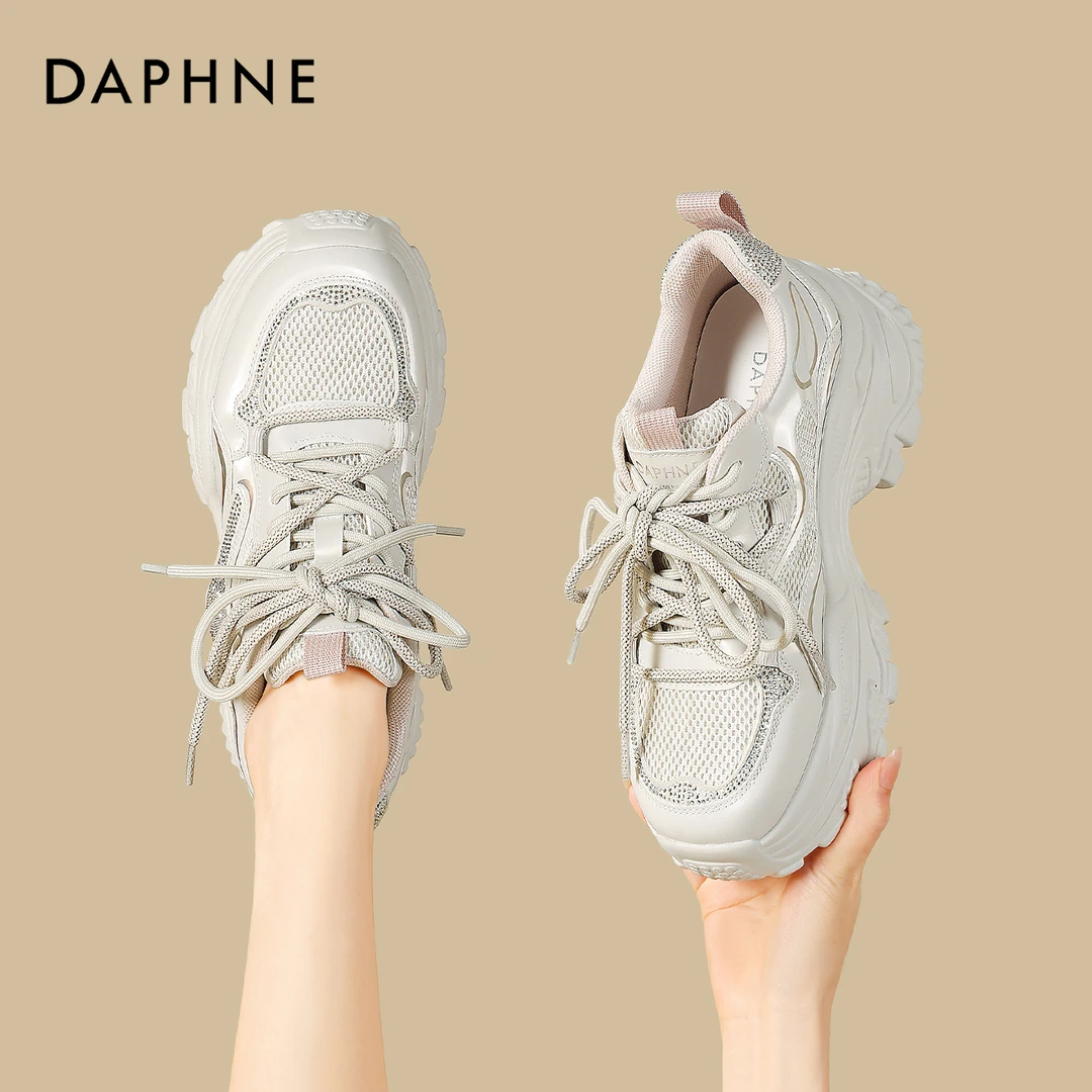 达芙妮网红爆款厚底老爹鞋2025年秋季百搭舒适透气运动休闲鞋女鞋