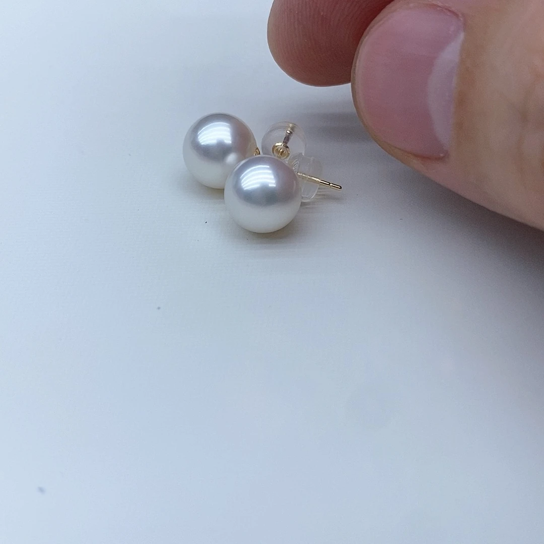 海水珍珠耳饰18K金镶嵌