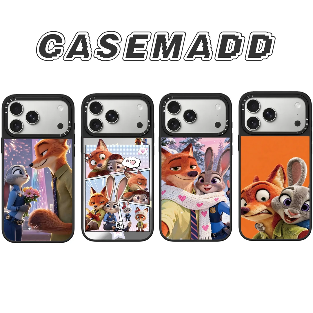 【小桃专属】镜面c家联名疯狂动物城尼克朱迪适用苹果iPhone手机壳