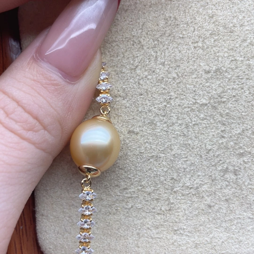 海水珍珠手链银S925镶嵌S150