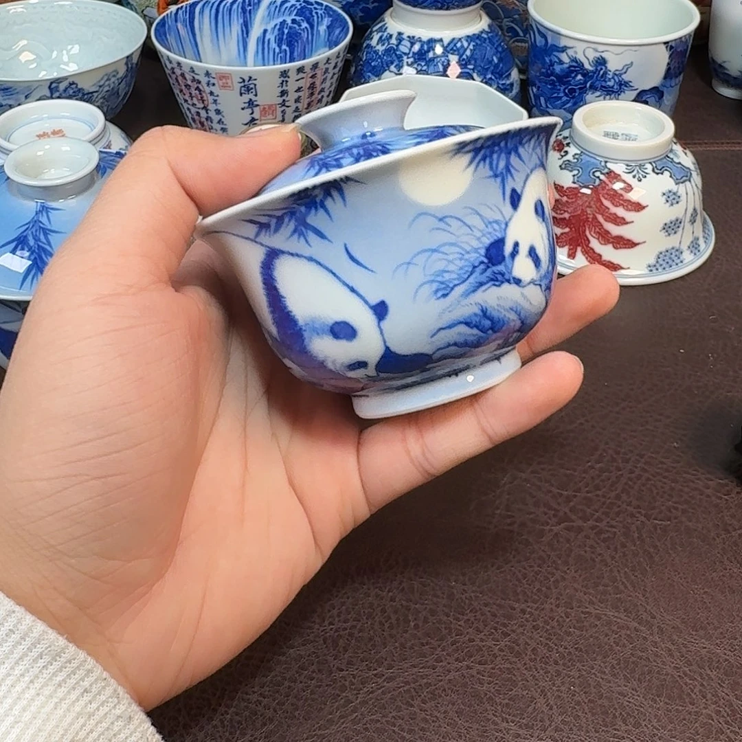 风***淡现代景德镇陶瓷盖碗