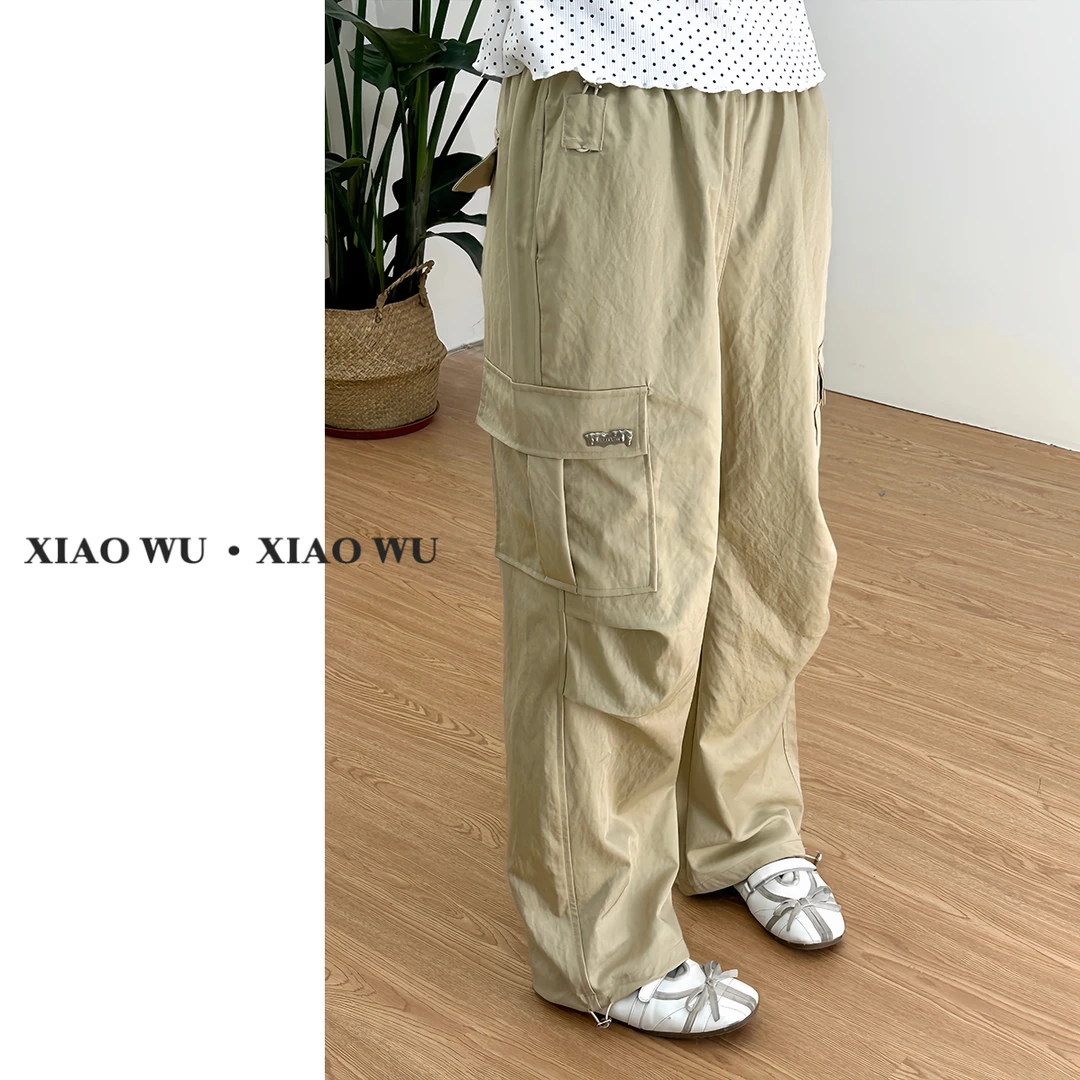 2025夏季美式速干薄款高腰宽松休闲束脚工装裤