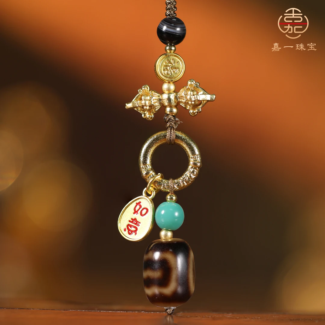 【嘉一昭愿】大鹏鸟天珠珠金刚杵挂饰手机挂手机链挂件包挂车挂