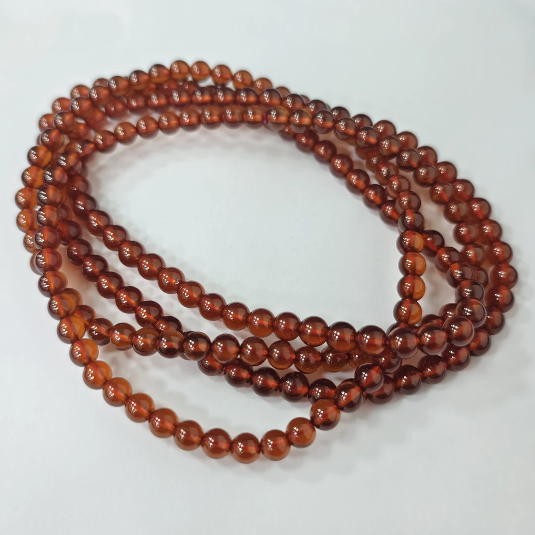 【书记甄选】天然石榴石三圈手链 多样性发一件 约5mm 3334HT