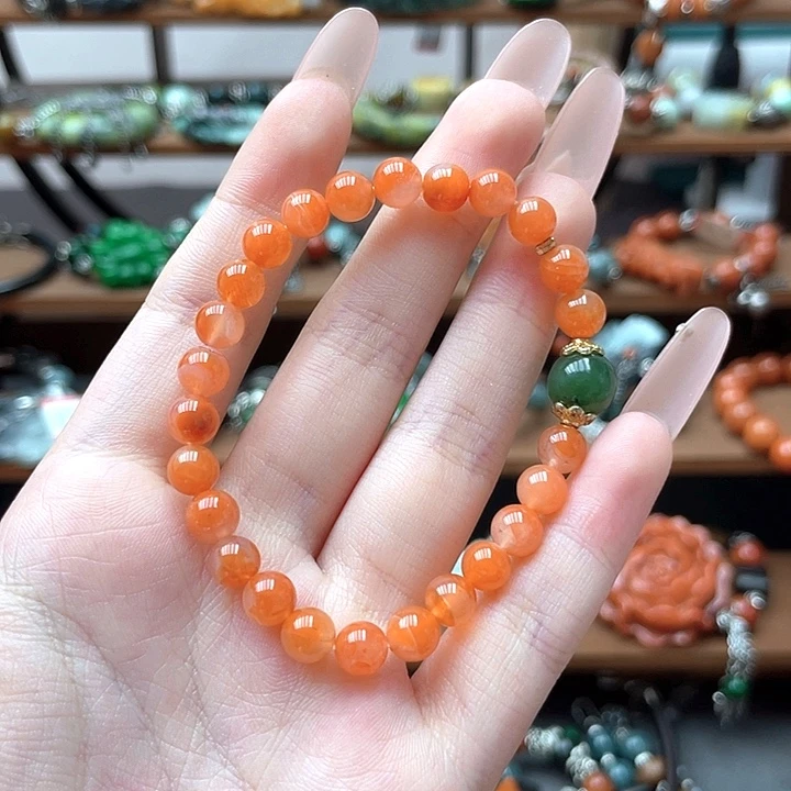 南红玛瑙合金手链饰品