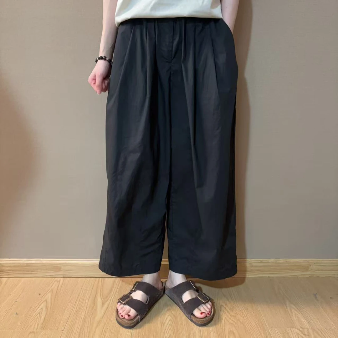 超凉快显瘦一粒扣黑裤子