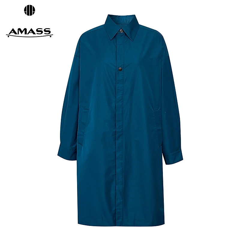 阿玛施AMASS 女装新款简约记忆面料率性廓形夹克式风衣外套540015