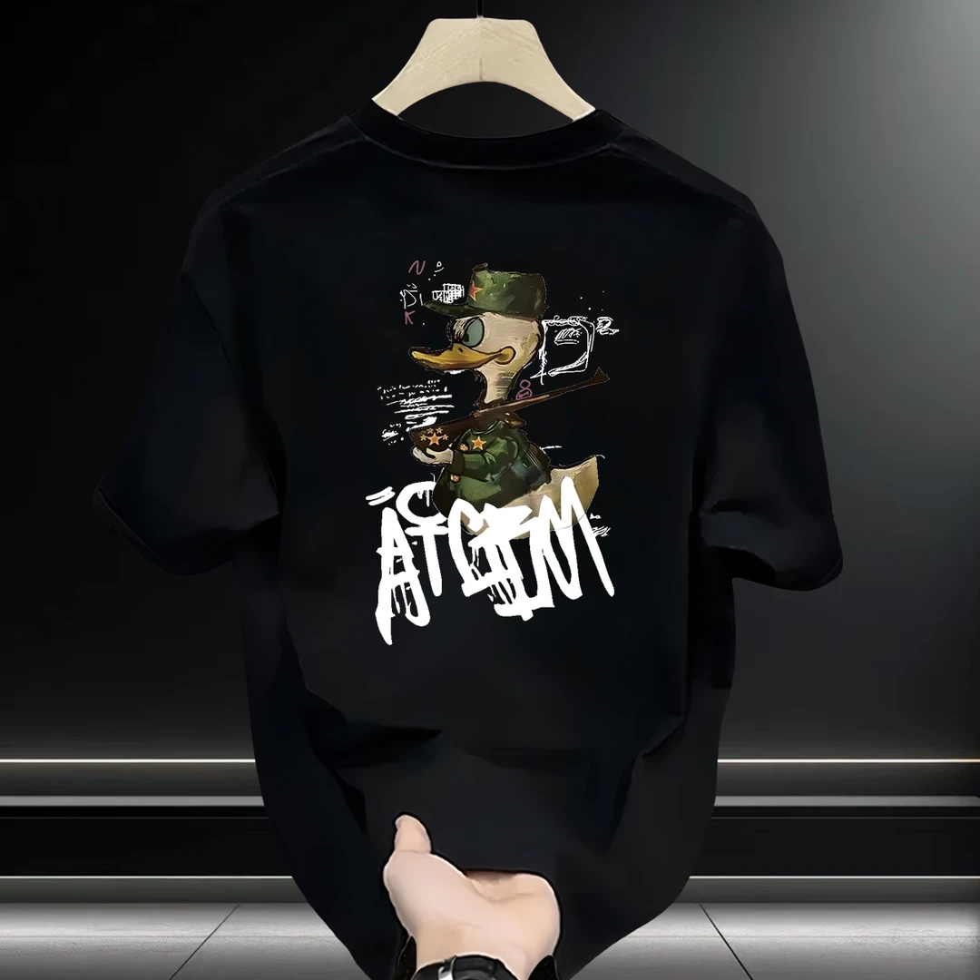 慵懒风轻奢潮流爆款男装ins夏季2025新款短袖t恤时尚纯棉百搭上衣