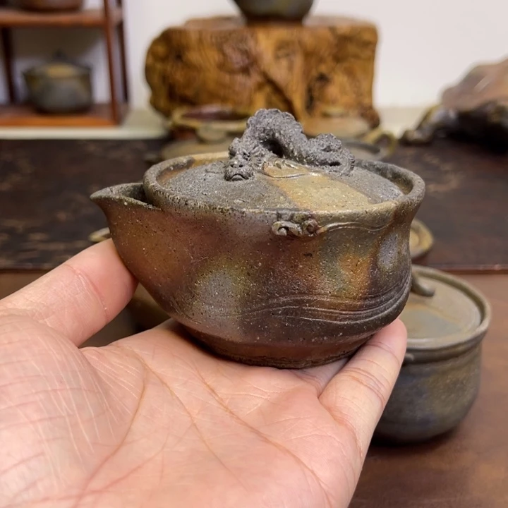 烧***杯备前烧作品大饗仁堂，嘴巴修