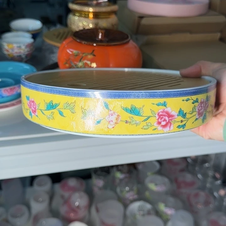 珐琅彩干泡台喜上眉梢