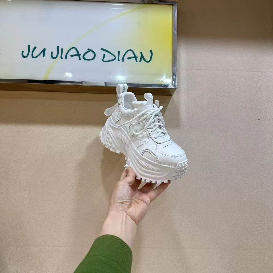 欧货女鞋舂季新款真皮老爹鞋松糕超轻舒适高级感休闲百搭运动鞋女