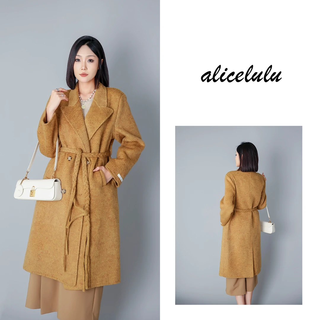 4 ALICE “韩剧名流”毛呢大衣 优雅彩纱 编织抽绳 S2139061Tr