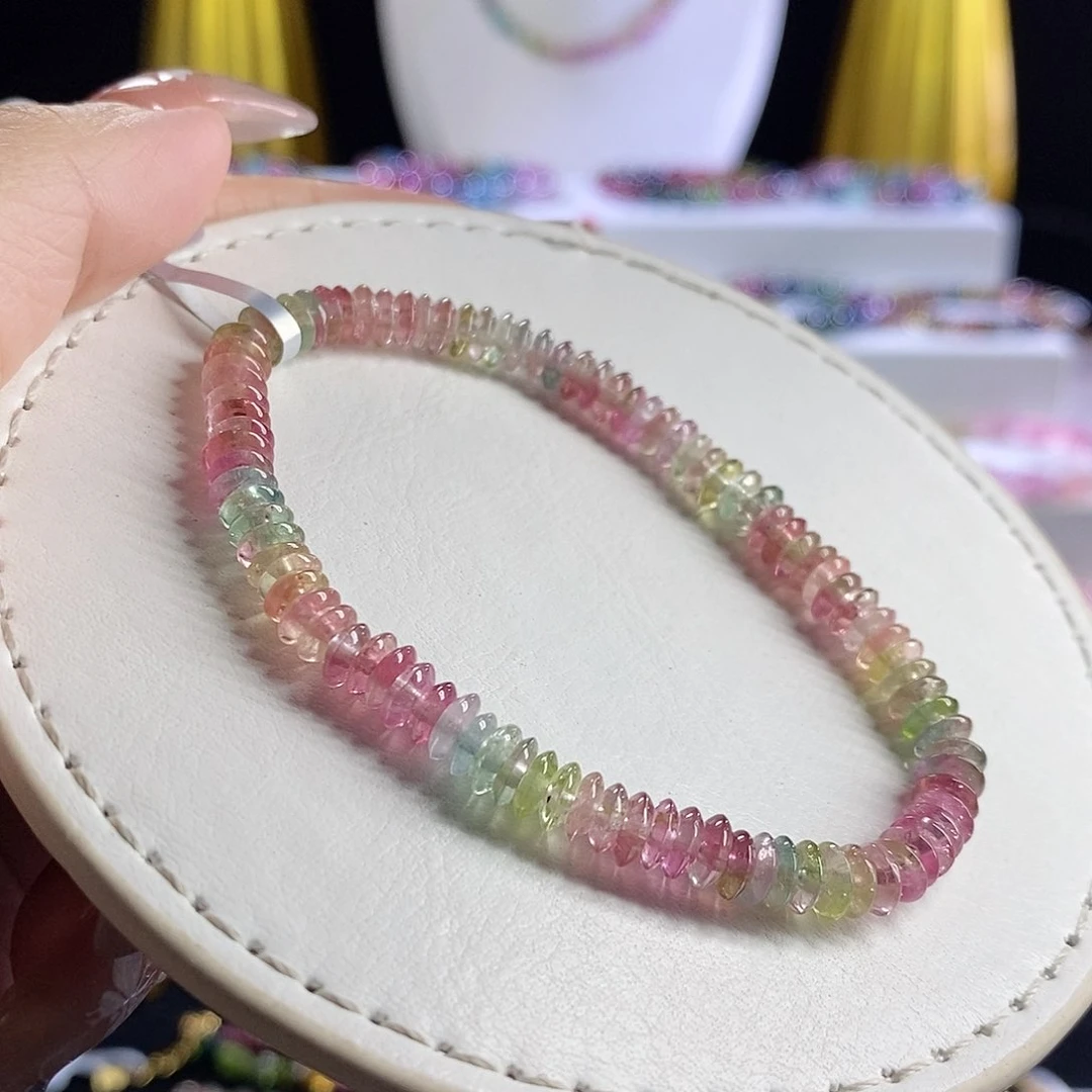 未镶嵌手链碧玺西瓜飞碟珠