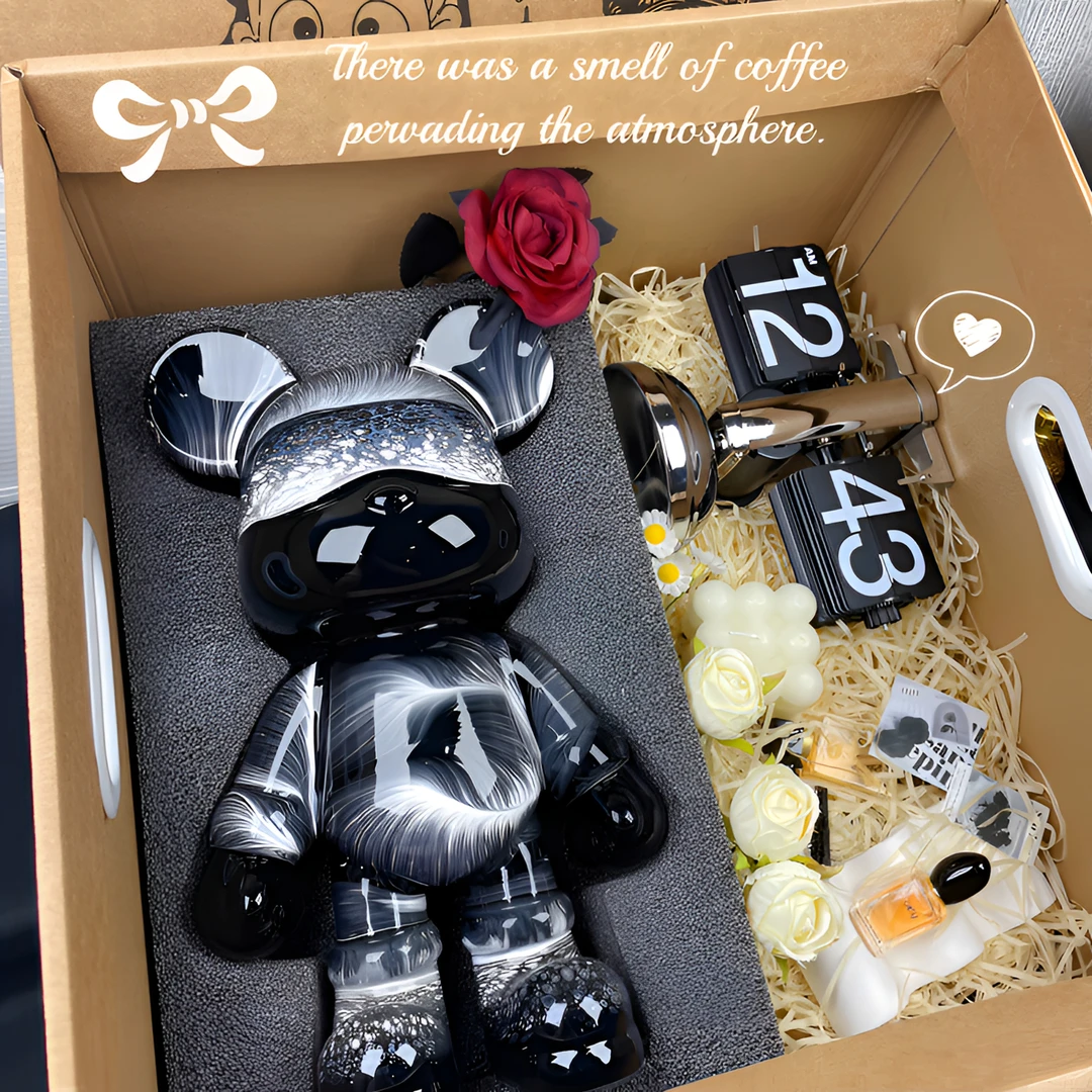 【精选款】礼品装饰摆件简约创意家居情侣DIY流体熊电视柜装饰品