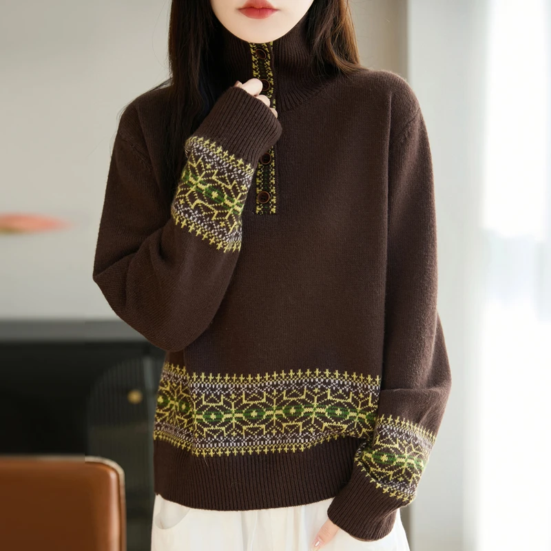 宽松显瘦秋冬新款加厚高领内搭毛衣百搭针织上衣内搭半开领套头长