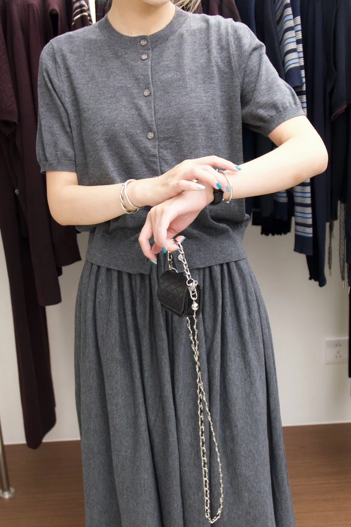 意式显瘦针织开衫薄款纯色