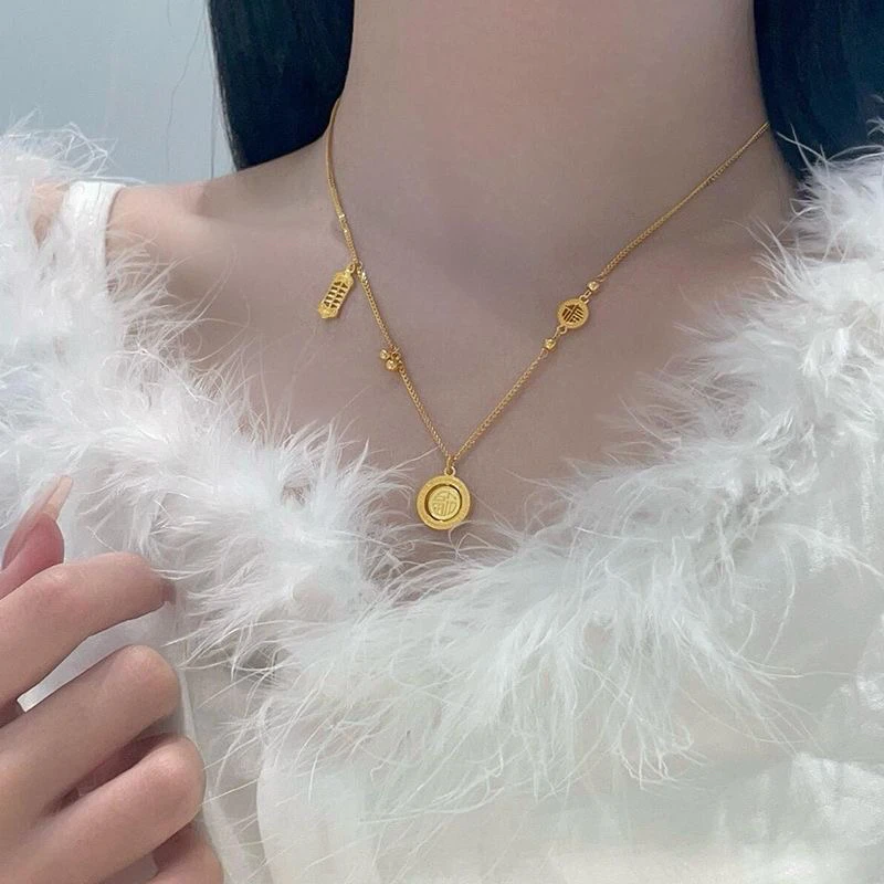 合金项链 （精工品质女性百搭小众化项链）不掉色项链礼物