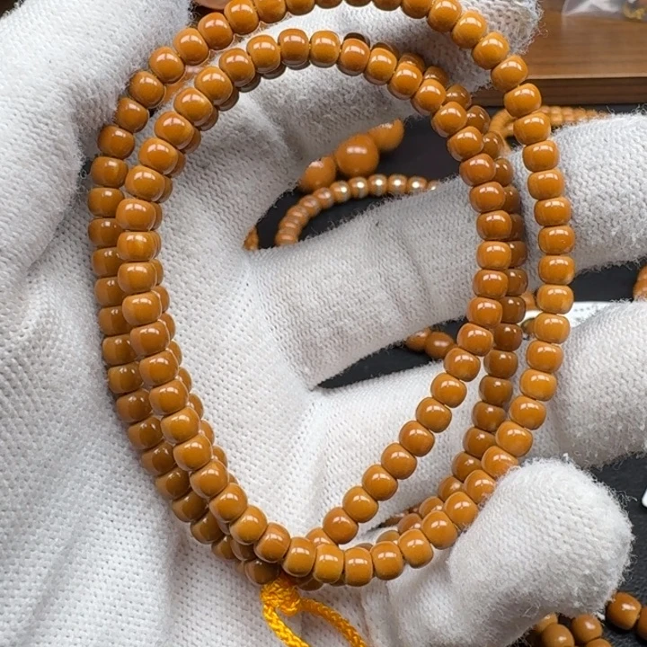 二****手串/手链橄榄核4.7老挝核尖极限弧108微漏三花白