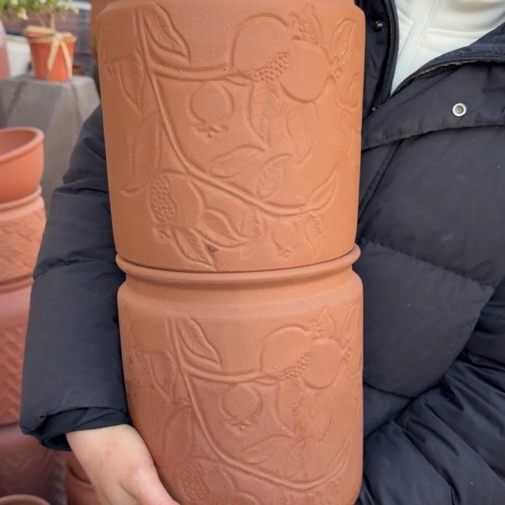 紫砂花盆口20高23宜兴紫砂