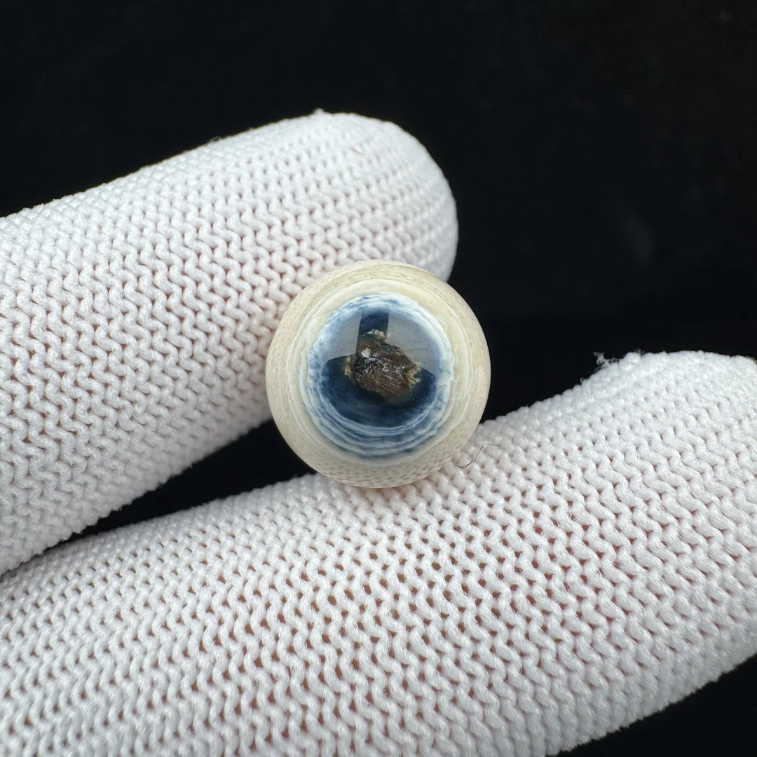 K4728天然猛犸 精品蓝眼睛 单珠13.5mm一物一图 假一罚十