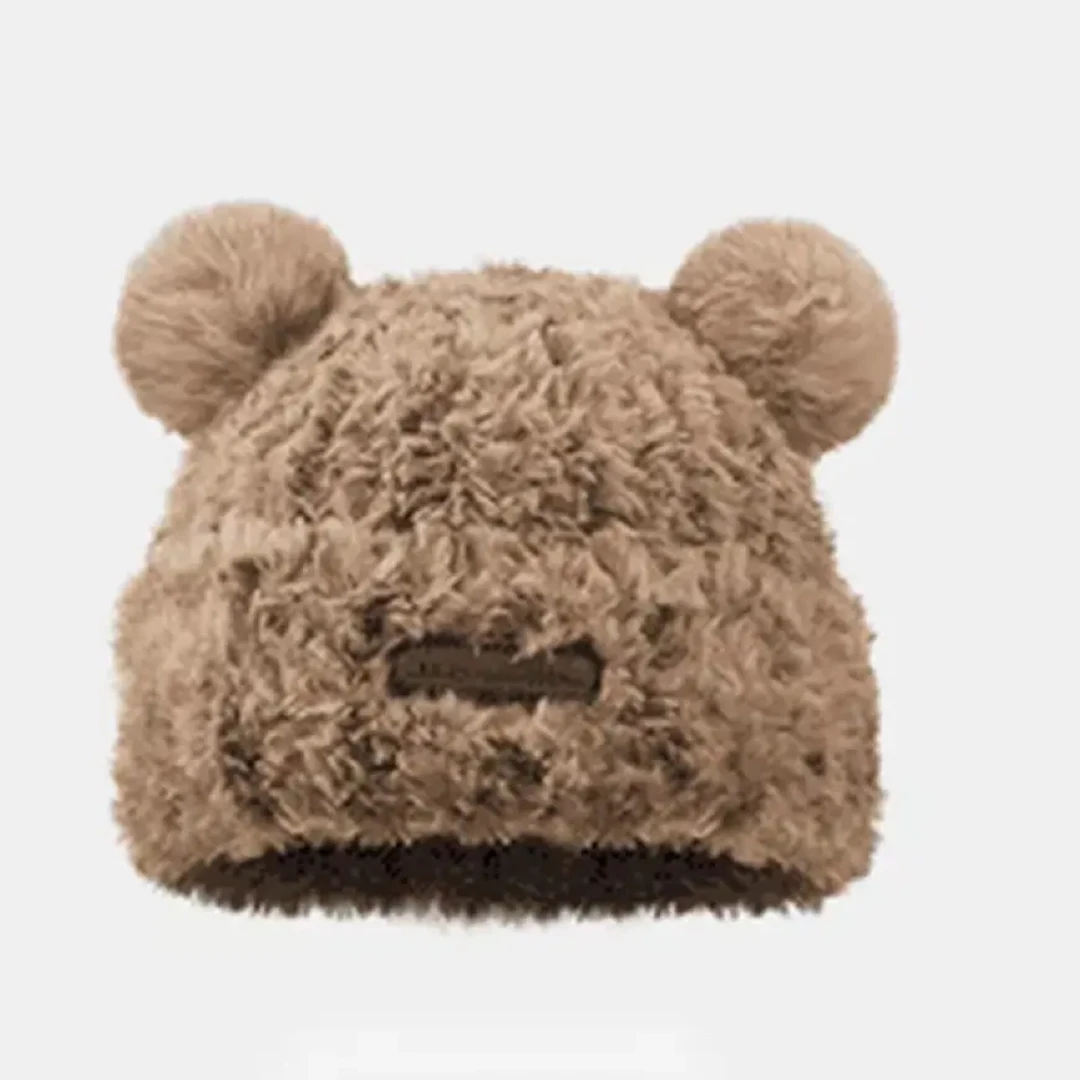 秋冬女款可爱小熊针织帽保暖百搭显脸小（非图片款）直播间扣号下单