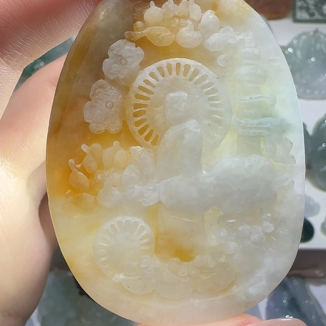 定制翡翠未镶嵌天然缅甸翡翠花开见佛
