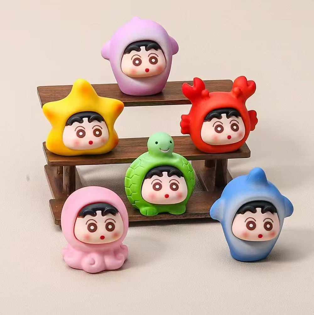 网红树脂实色磨砂海洋动物小新摆件