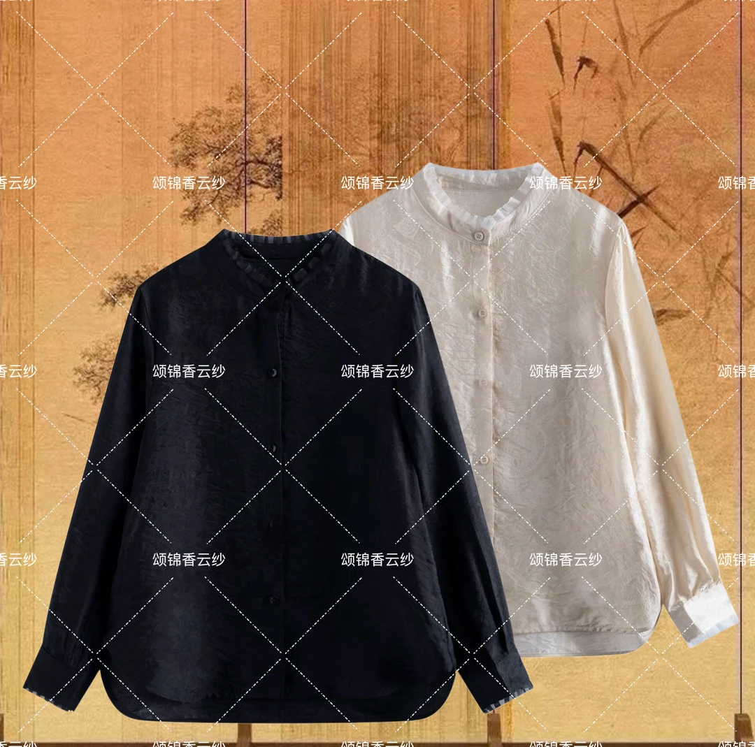 【沧】月光瑶加绒款  新中式文艺重工印花上衣