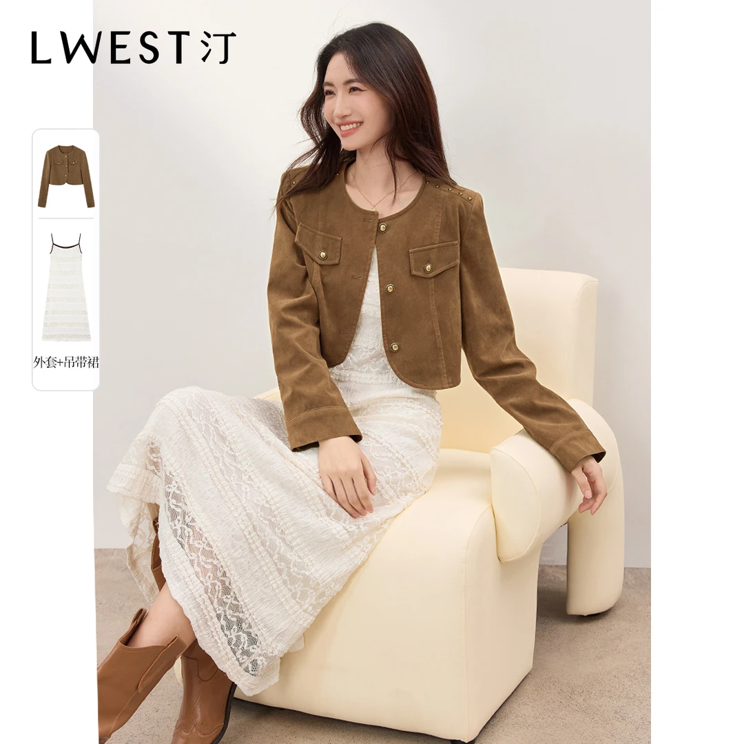 【品牌女装】朗文斯汀气质外套吊带裙两件套DAMG4308C09223