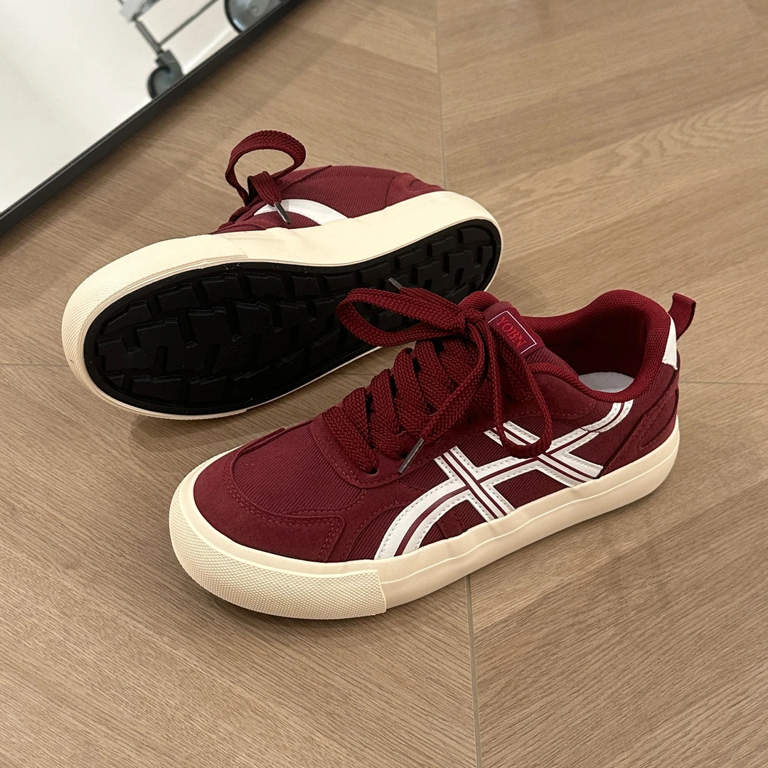 原创设计干净感痞帅男鞋休闲复古美式板鞋2025新款爆款厚底帆布鞋