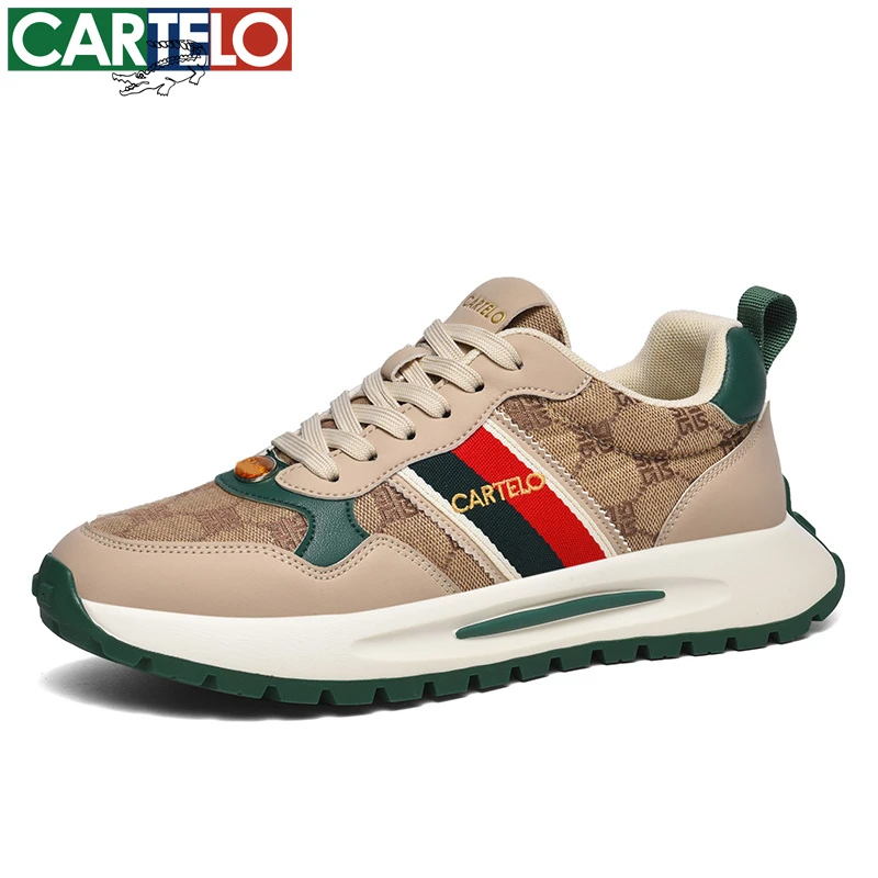 CARTELO/卡帝乐鳄鱼复古四季鞋厚底轻奢透气时尚刺绣潮流老爹鞋